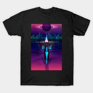Neon Flight on Titan T-Shirt